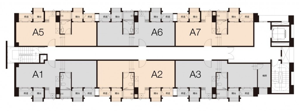 3、5、7樓平面配置圖